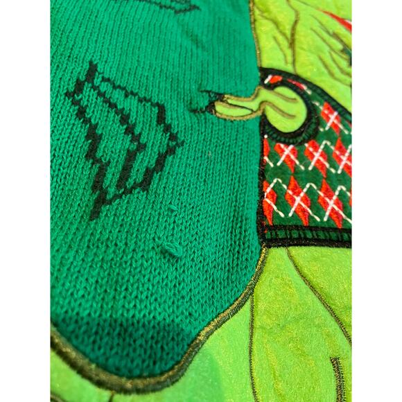 Ugly Christmas Sweater Blizzard Bay Men's Large Timmy The T-Rex Green Red Dino - Picture 9 of 10